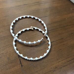 Rose gold faux pearl bracelets